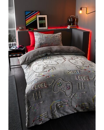 Catherine Lansfield Game Over Glow in the Dark Duvet Cover Set