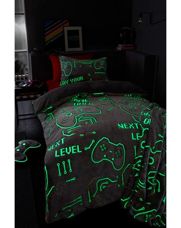 Catherine Lansfield Game Over Glow in the Dark Duvet Cover Set
