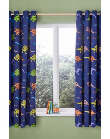 Catherine Lansfield Prehistoric Dinosaurs Two Curtain Panels