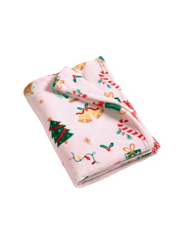 Catherine Lansfield Christmas Happy Holidays Cosy Fleece Blanket Throw