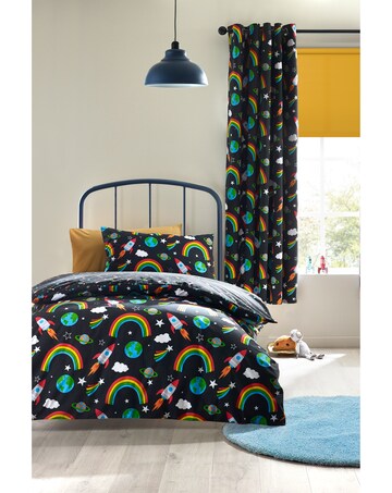 Catherine Lansfield Rainbow Rockets Reversible Duvet Cover Set