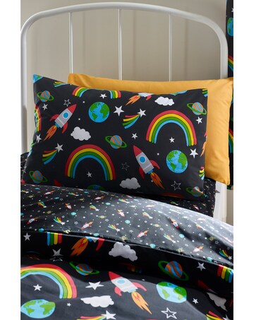 Catherine Lansfield Rainbow Rockets Reversible Duvet Cover Set
