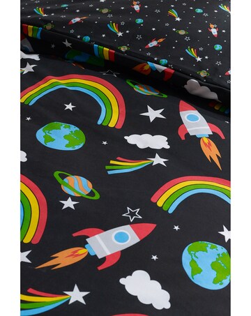 Catherine Lansfield Rainbow Rockets Reversible Duvet Cover Set