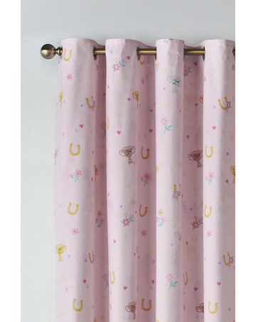 Catherine Lansfield Kids Happy Horses Eyelet Curtains Two Panels