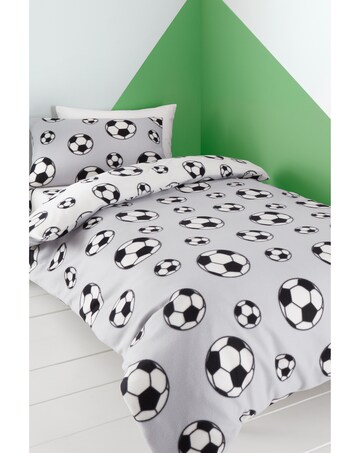 Catherine Lansfield Football Fleece Reversible Duvet Cover Set