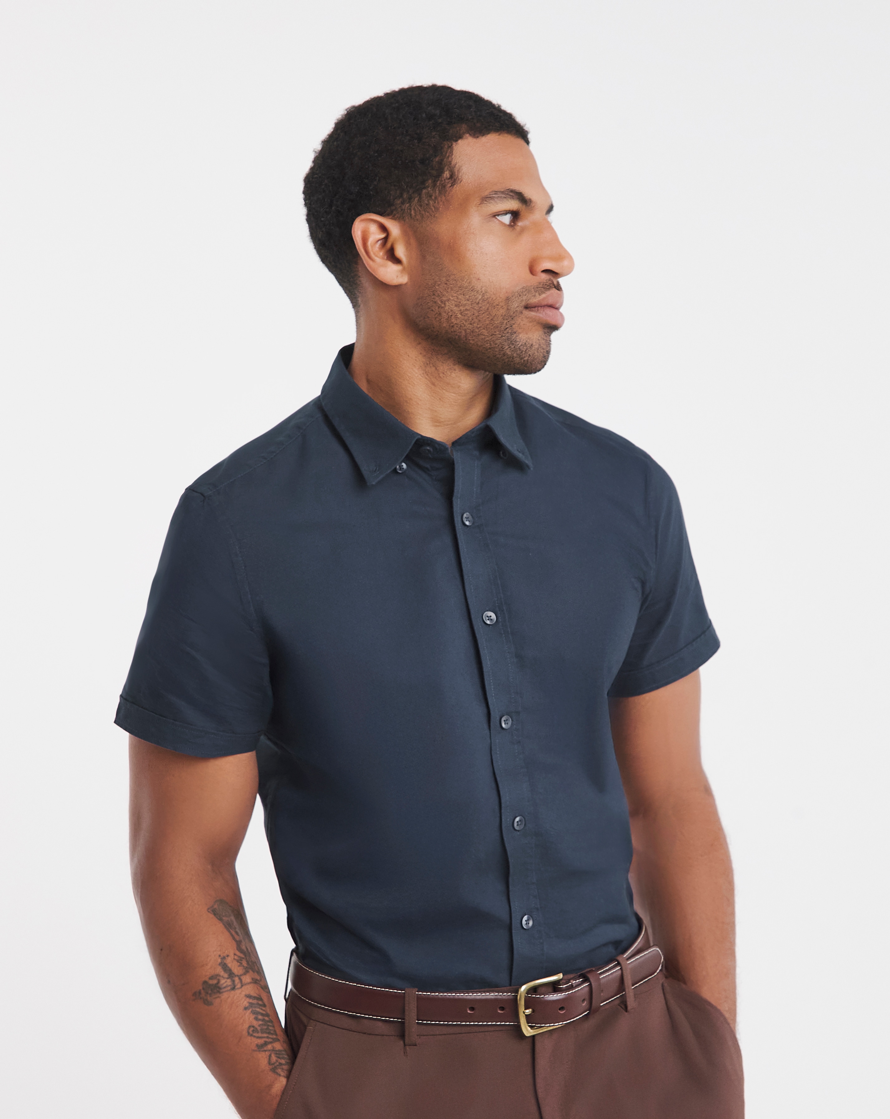 Short Sleeve Oxford Shirt Long