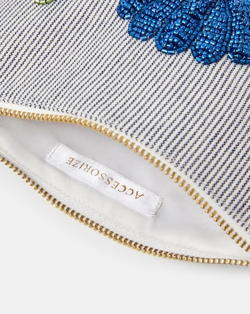 Accessorize Shell Bead Stripe Pouch