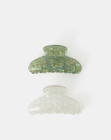 Accessorize 2-Pack Iridescent Tile Claw Clips