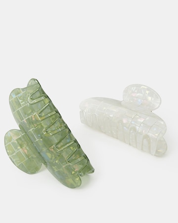 Accessorize 2-Pack Iridescent Tile Claw Clips