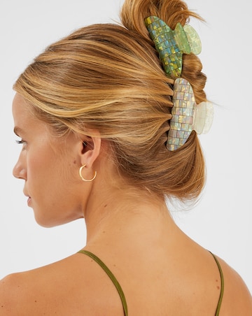 Accessorize 2-Pack Iridescent Tile Claw Clips