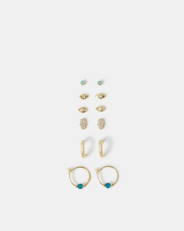 Accessorize 6-Pack 14ct Gold-Plated Earrings