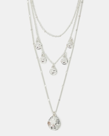 Accessorize Textured Charm Layered Necklace