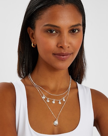 Accessorize Textured Charm Layered Necklace