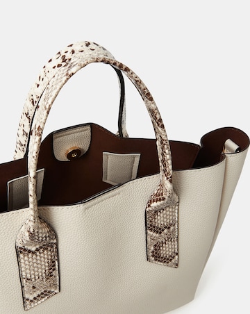 Accessorize Faux Snakeskin Handle Tote Bag
