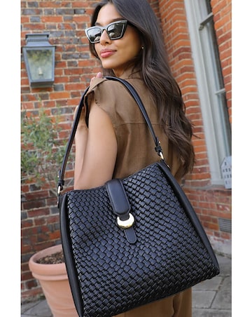 Luella Grey Flora Black Weave Hobo