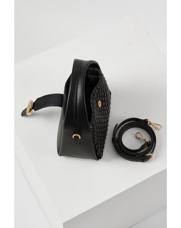 Luella Grey Maggie Black Weave Crossbody