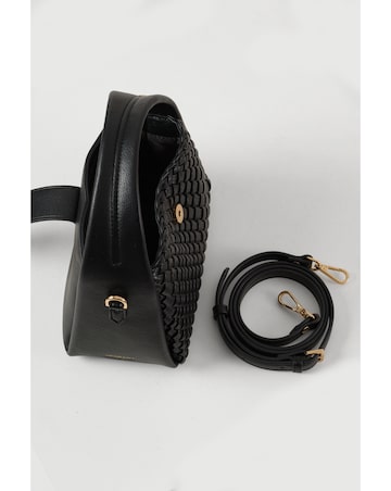 Luella Grey Maggie Black Weave Crossbody