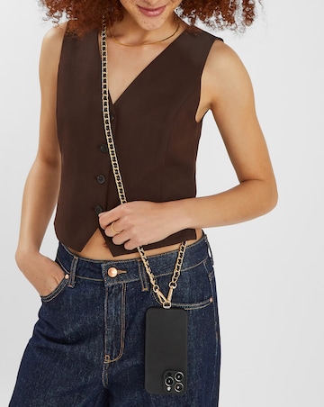 Accessorize Faux Leather Chain Phone Strap