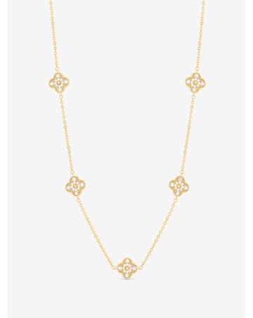 Jon Richard Gold Plated Pave Clover Necklace