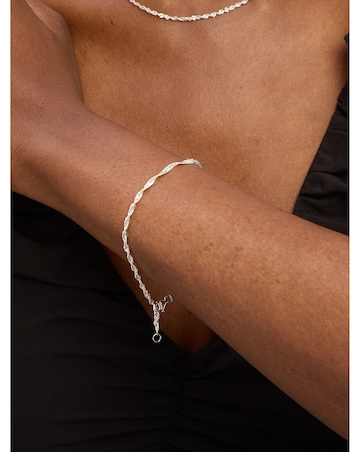 Simply Silver Sterling Silver 925 Polished Twist Chain Necklace