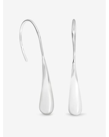 Simply Silver Sterling Silver 925 Polished Fluid Fishook Drop Earrings