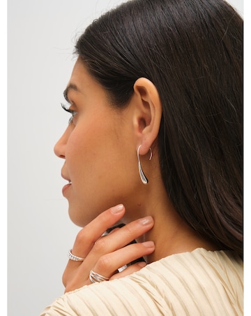 Simply Silver Sterling Silver 925 Polished Fluid Fishook Drop Earrings