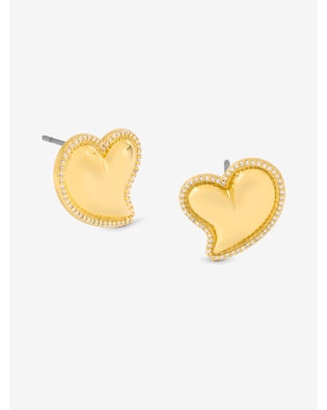 Jon Richard Puff Heart And Cubic Zirconia Stud Earrings
