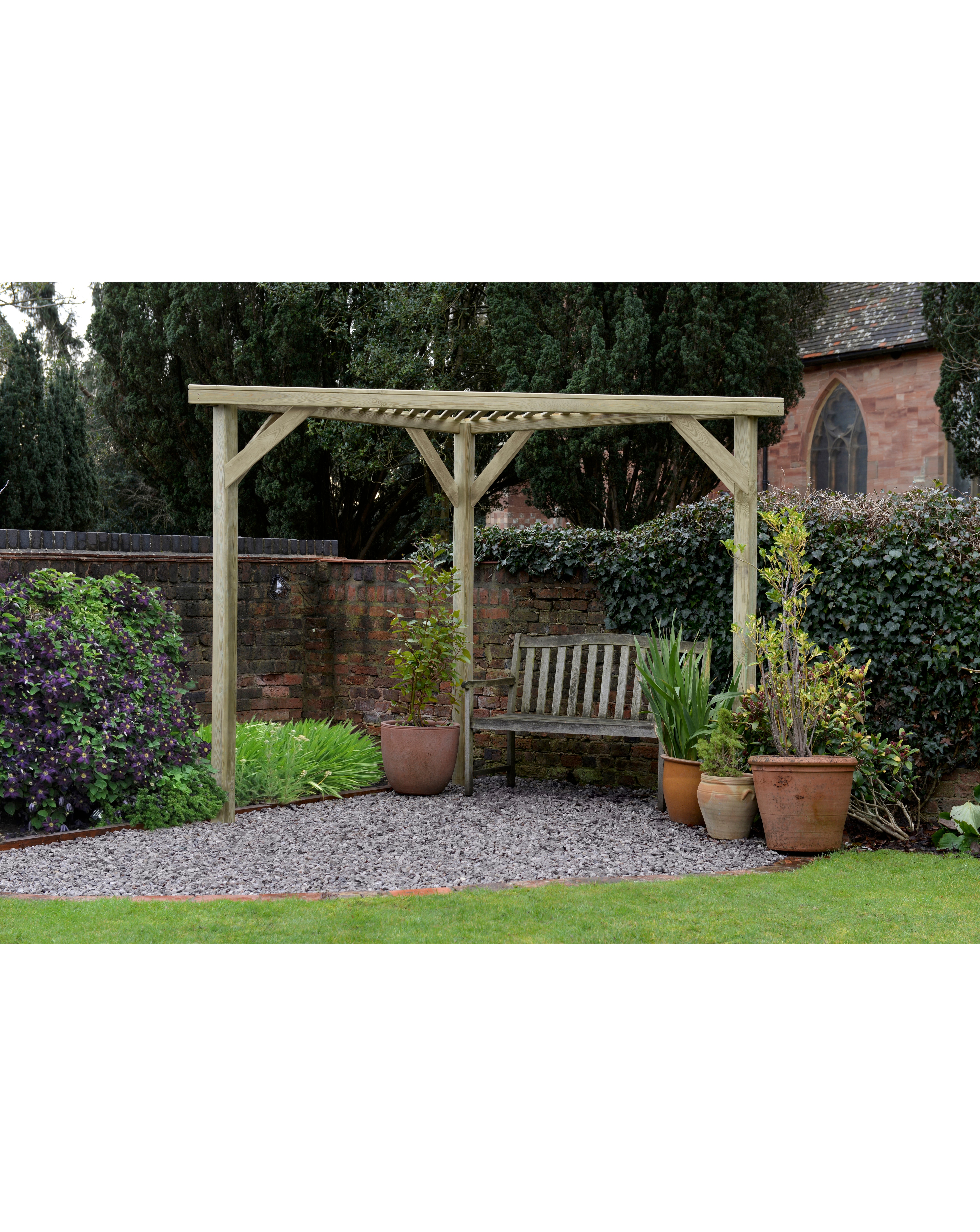 Forest Slatted Corner Pergola