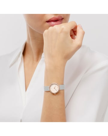 Radley Silver and Rose Gold Plated 27mm Stone Set Mesh Watch