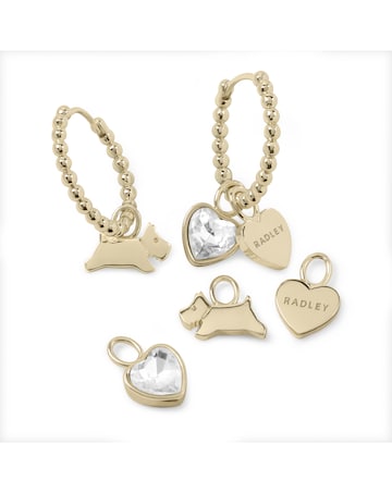 Radley 18ct Gold Plated Bobble Hoop Earring and Charm Set