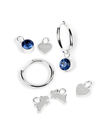 Radley Silver Plated Huggie Earring and Charm Set