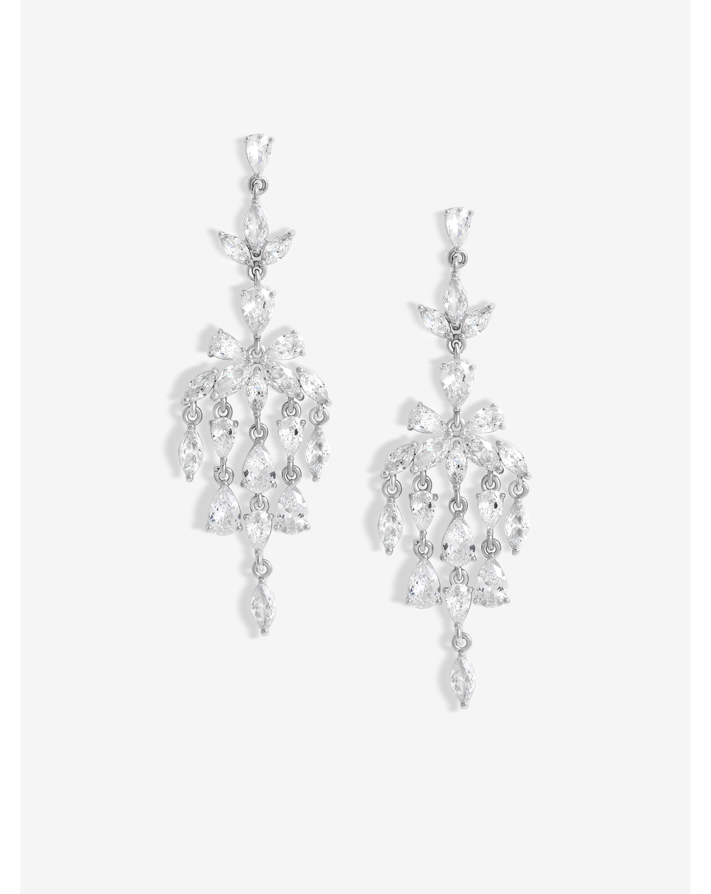 Jon Richard CZ Floral Statement Earrings