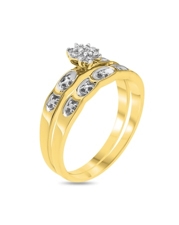 9 Carat Gold and Diamond Two Piece Bridal Ring Set