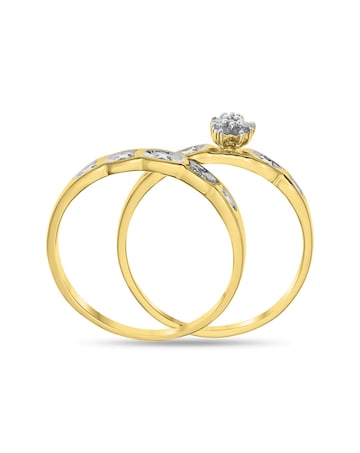 9 Carat Gold and Diamond Two Piece Bridal Ring Set