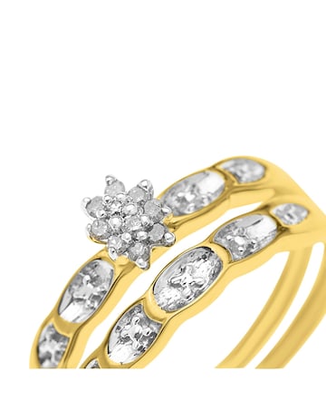 9 Carat Gold and Diamond Two Piece Bridal Ring Set