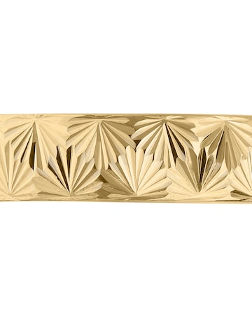 9 Carat Gold Diamond Cut Fan Design D Shape Wedding Ring