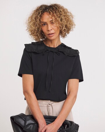 Black Cotton Frill Collar