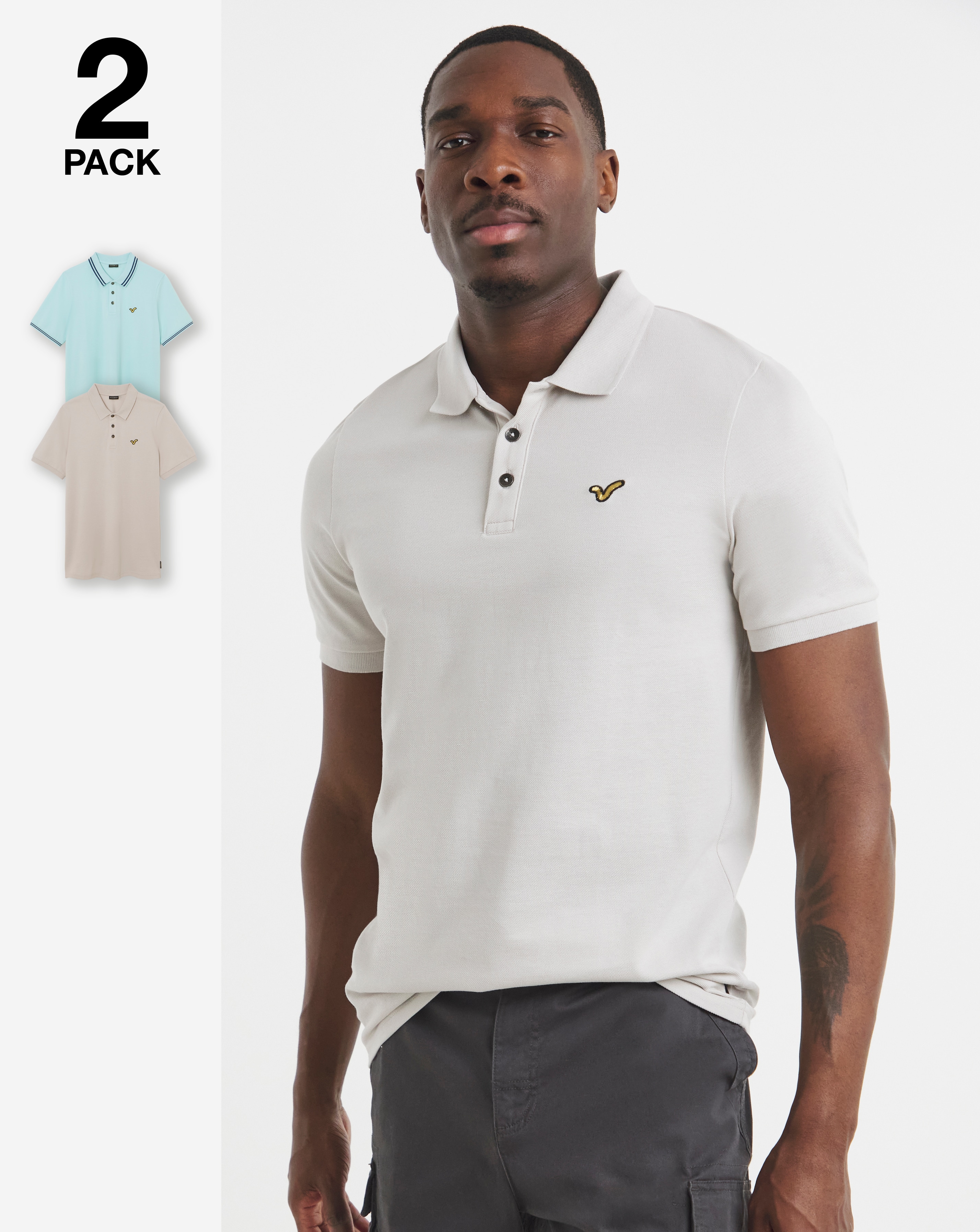 New In - Voi 2 Pack Storm Polo Shirts Long