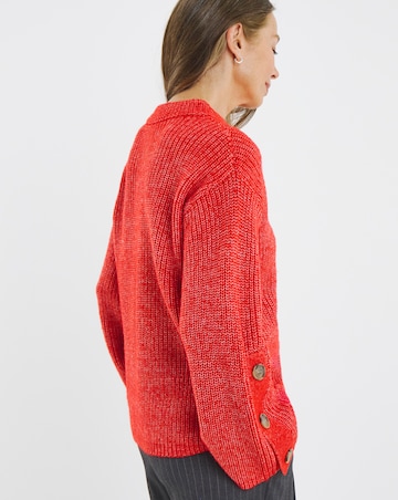 Paprika Button Sleeve Jumper