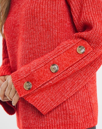 Paprika Button Sleeve Jumper