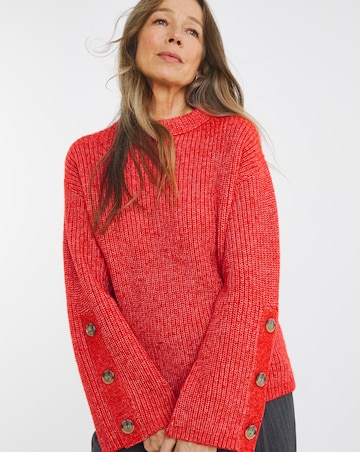 Paprika Button Sleeve Jumper