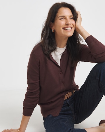 Coffee Crew Neck Cardigan