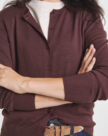 Coffee Crew Neck Cardigan