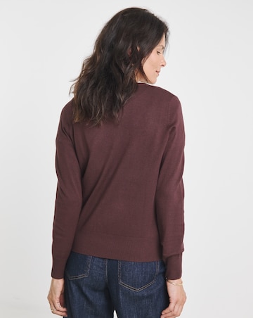Coffee Crew Neck Cardigan