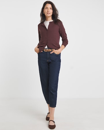 Coffee Crew Neck Cardigan