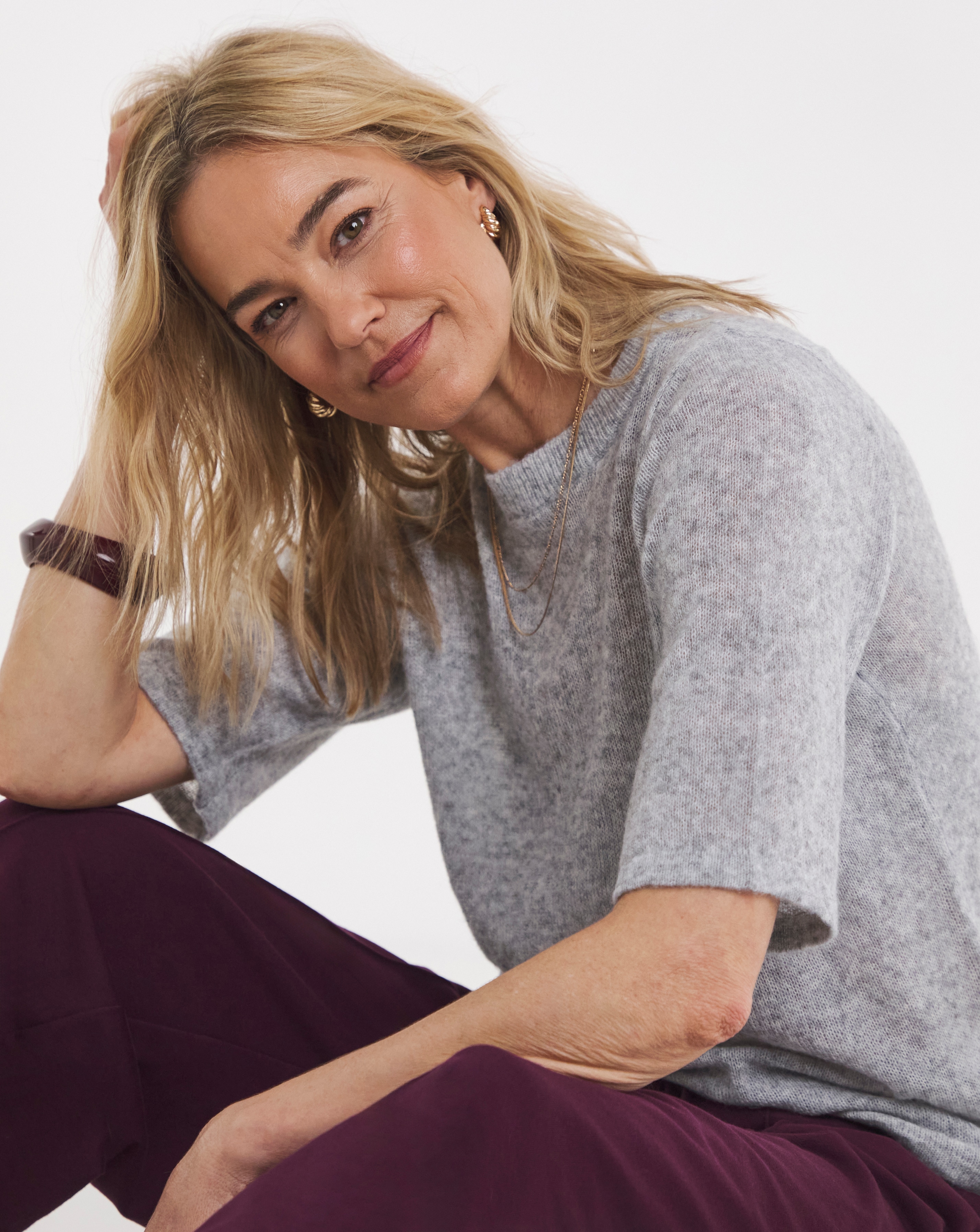 Fine Knit Half Sleeve T-Shirt