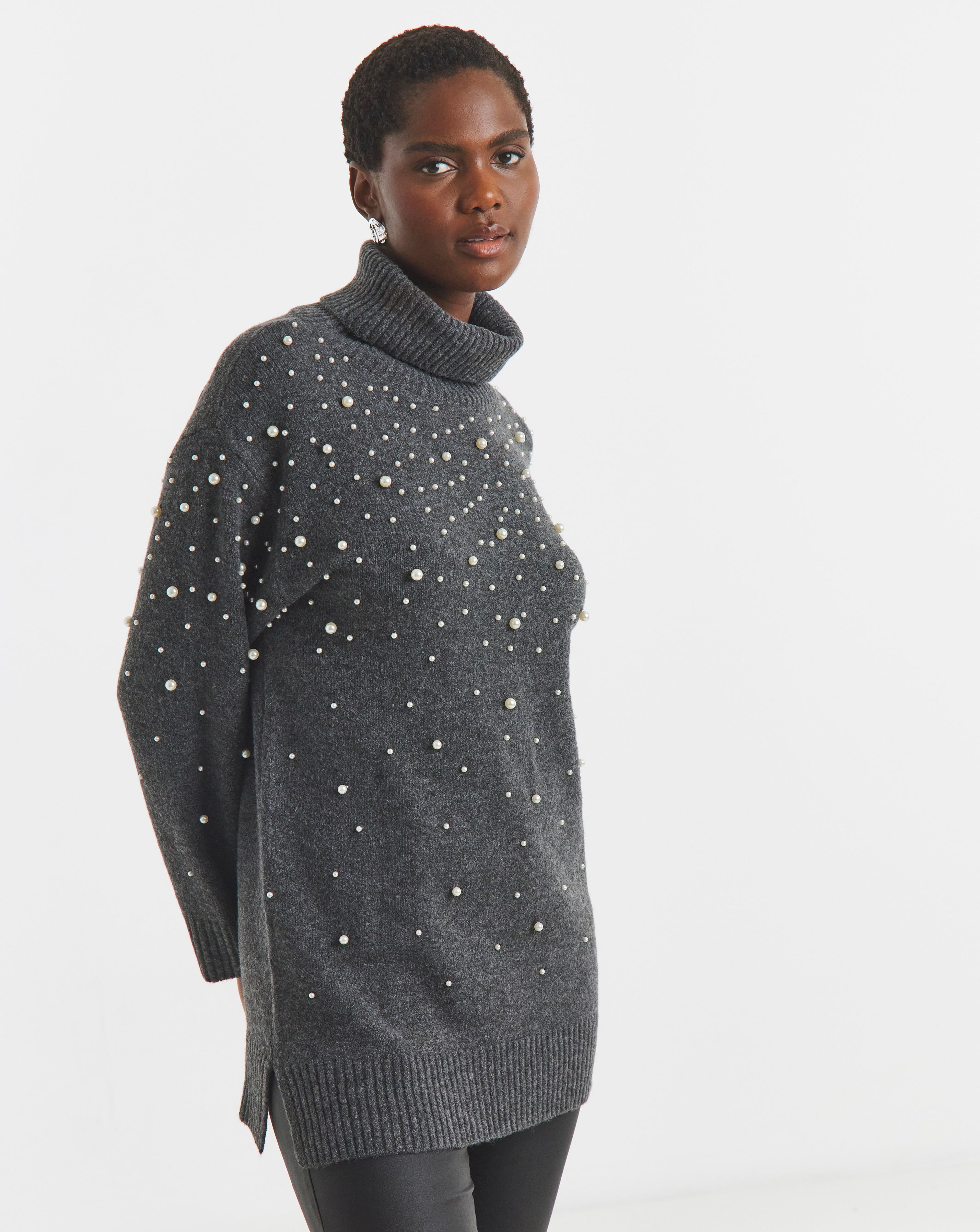 Roll Neck Pearl Jumper