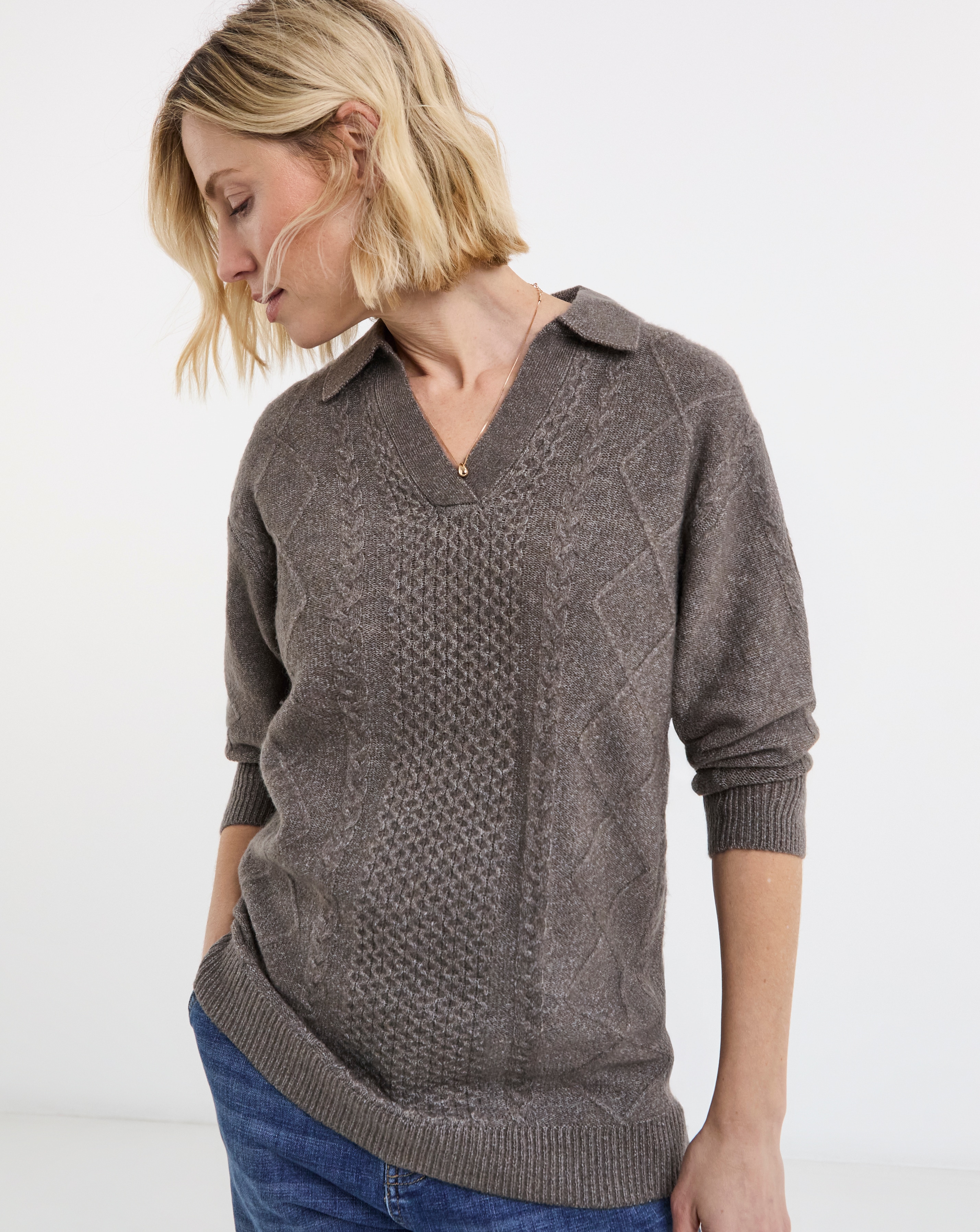 New In - Longline Cable Knitted Jumper