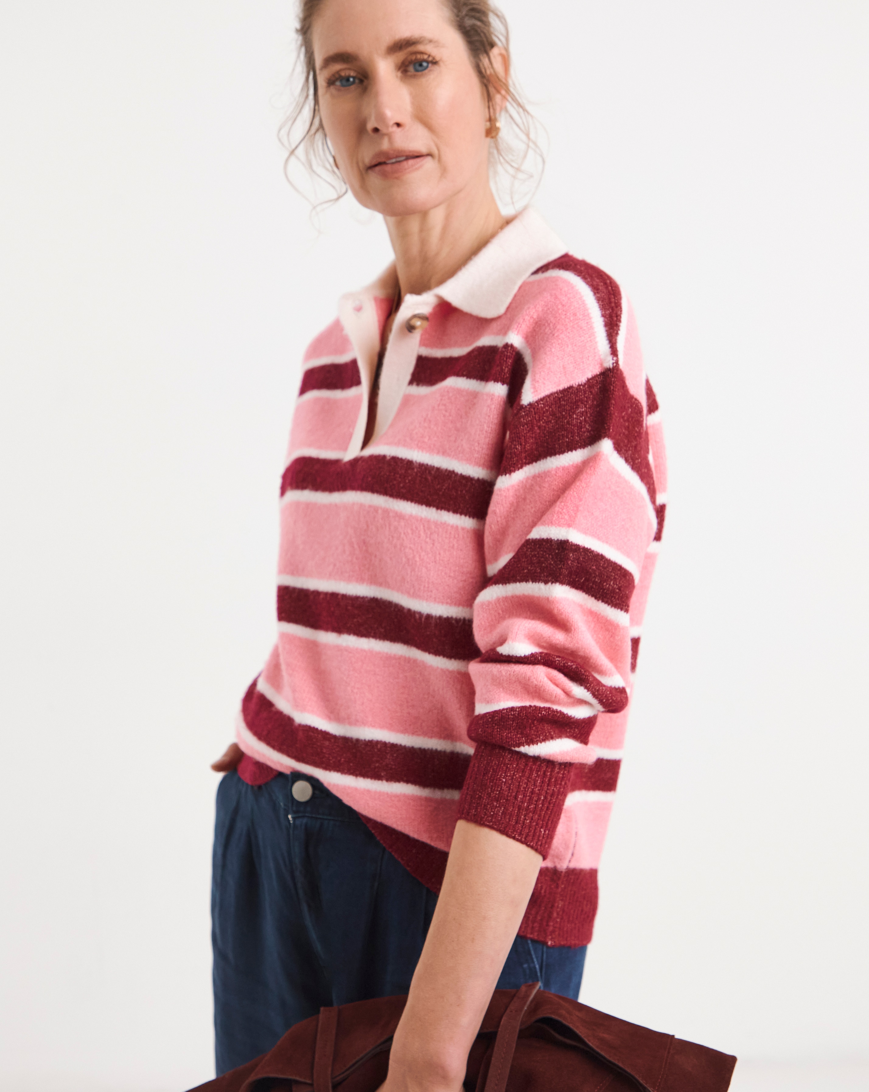 New In - Stripe Knitted Rugby Jumper