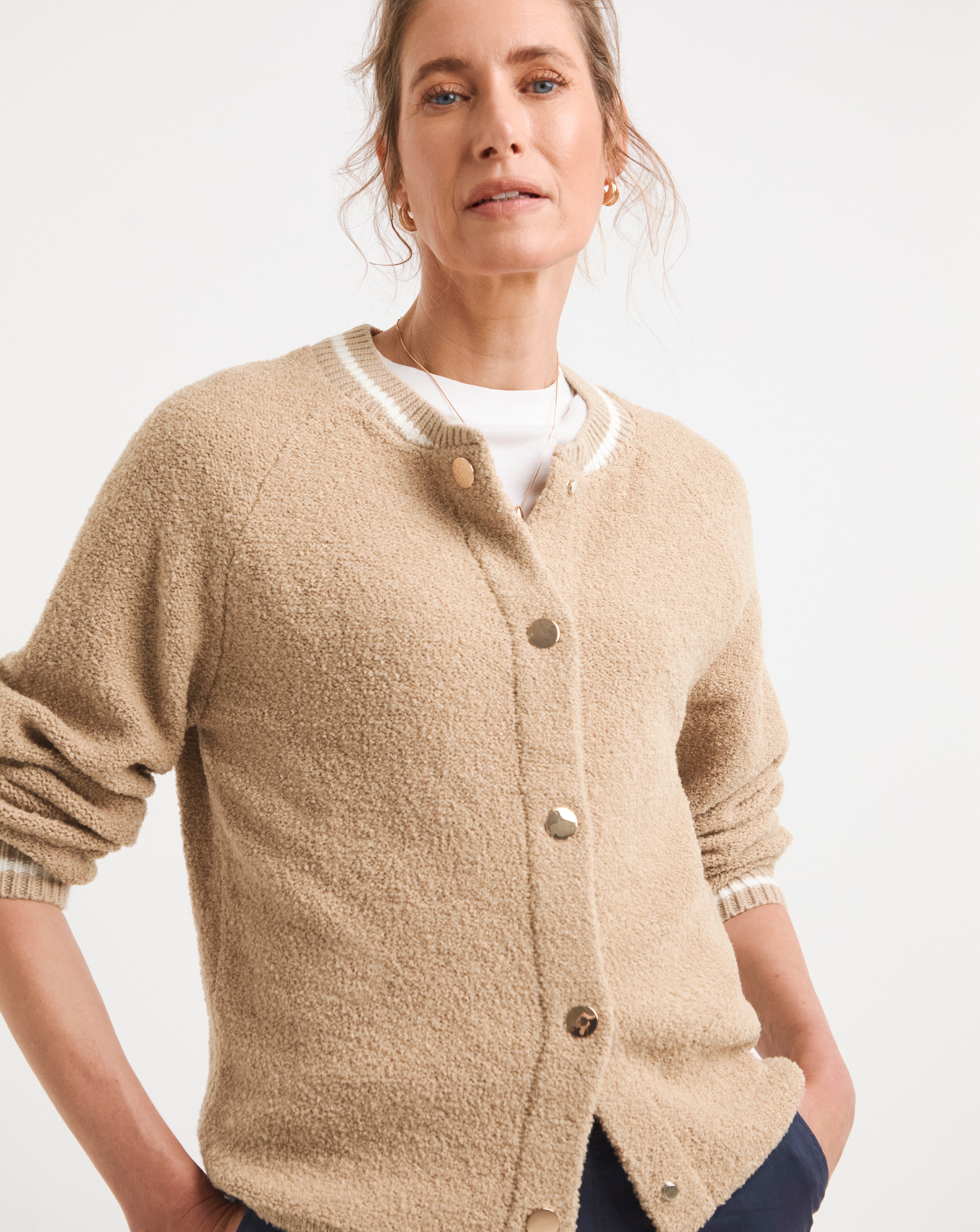 Boucle Knitted Bomber